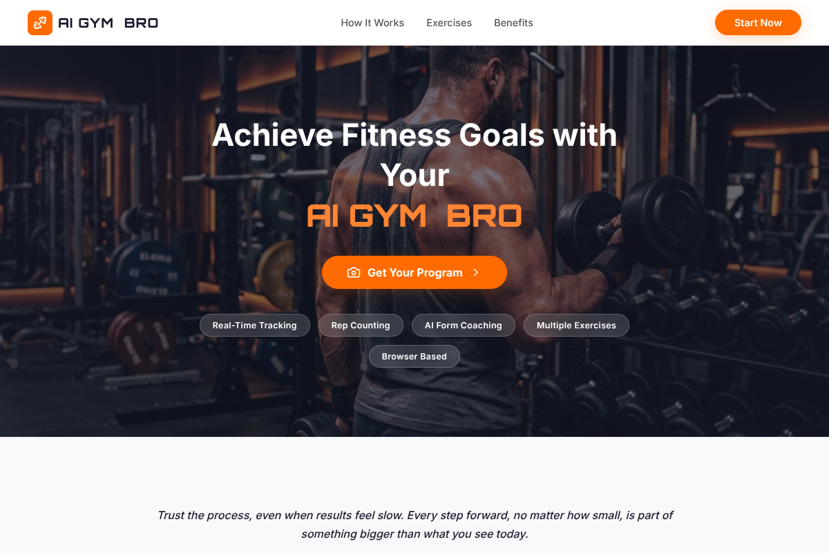 AI Gym Bro Preview